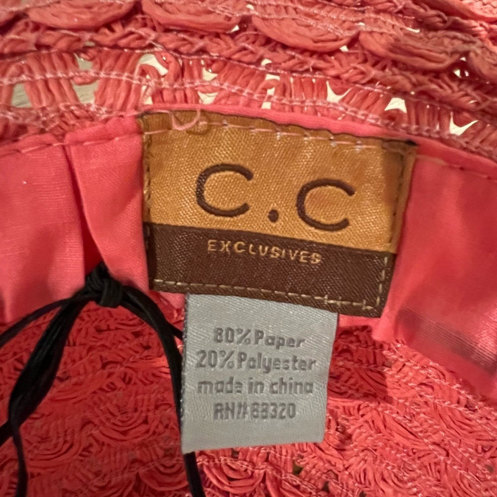 C.C wide brim coral sun/beach hat - Picture 8 of 10